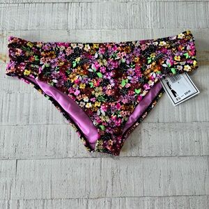 California Sunshine Floral Bikini Bottoms NWT‎ size 0X Ruched Sides